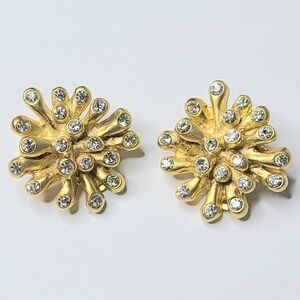 Norma Jean NJ Gold-Tone Starburst Vintage Clip-On Earrings